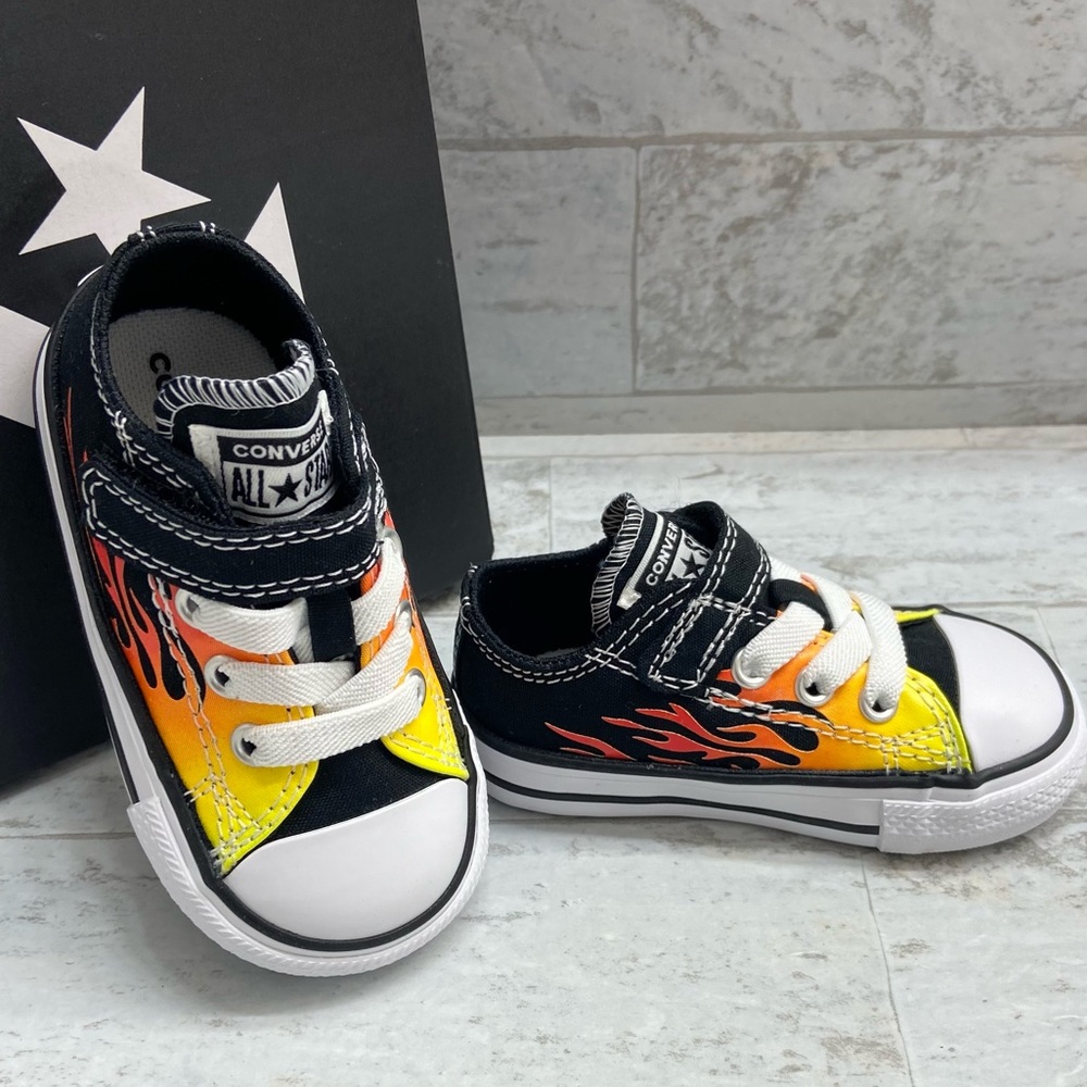 🆕 Converse Toddler / Baby Velcro Sneakers - Flames